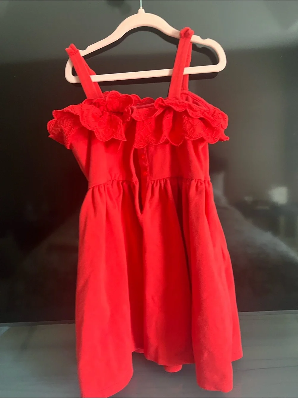 Janie and Jack Red Girls' Ruffle Strap Dress